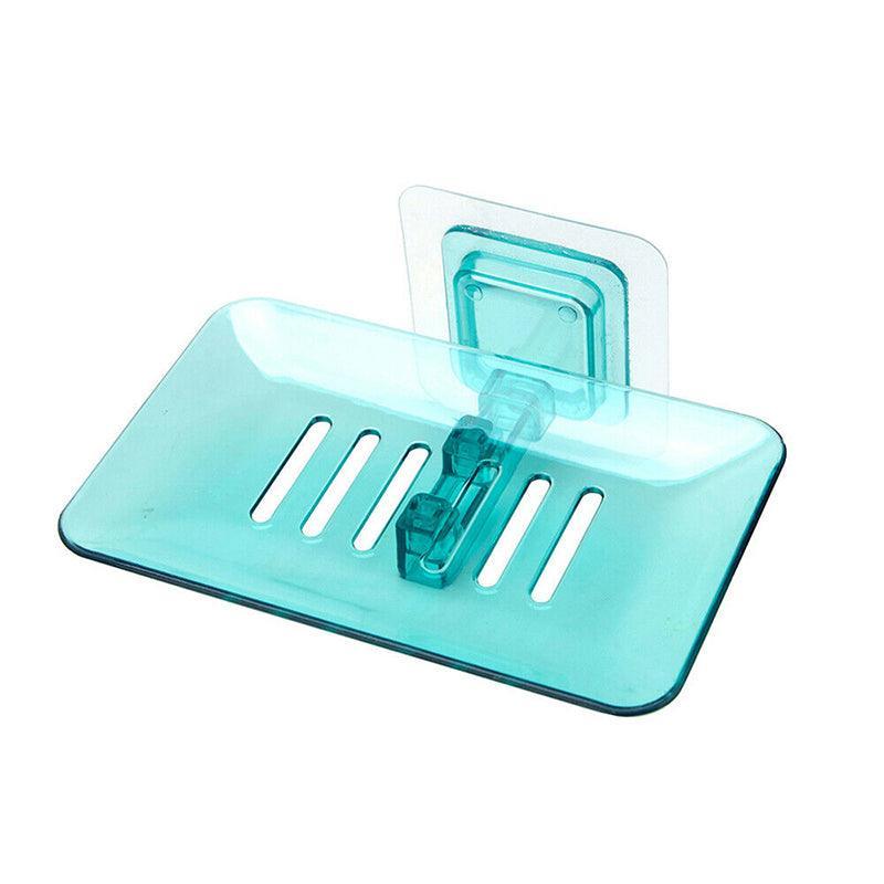 Bathroom Waterfall Tray Holder Soaps Plate Suction Case Containers Dish Storage - White 7