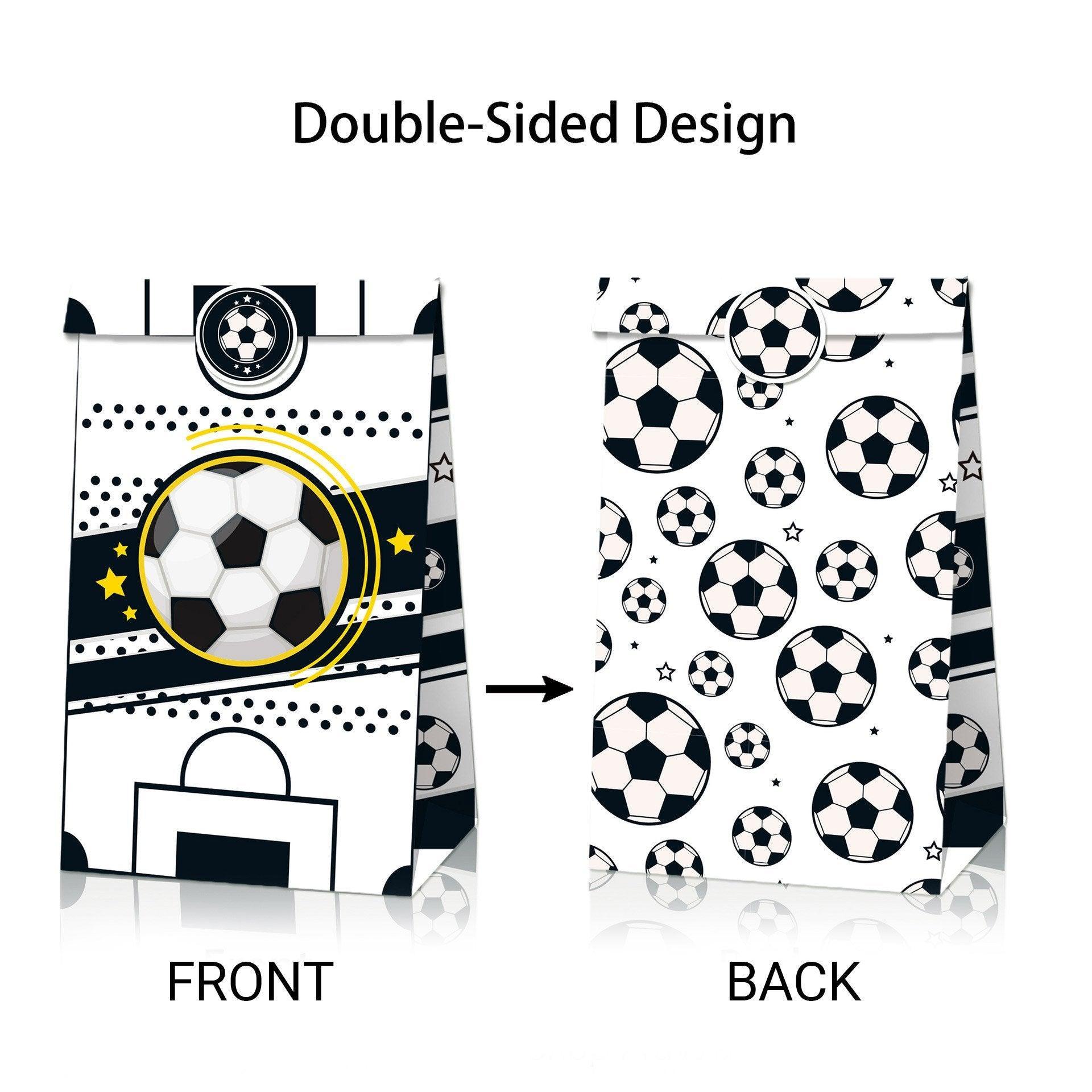 Fashion Football Sport Gift Bags Green Kraft Paper Sticker Set Party Favor Bags - 2sets-LB018 5