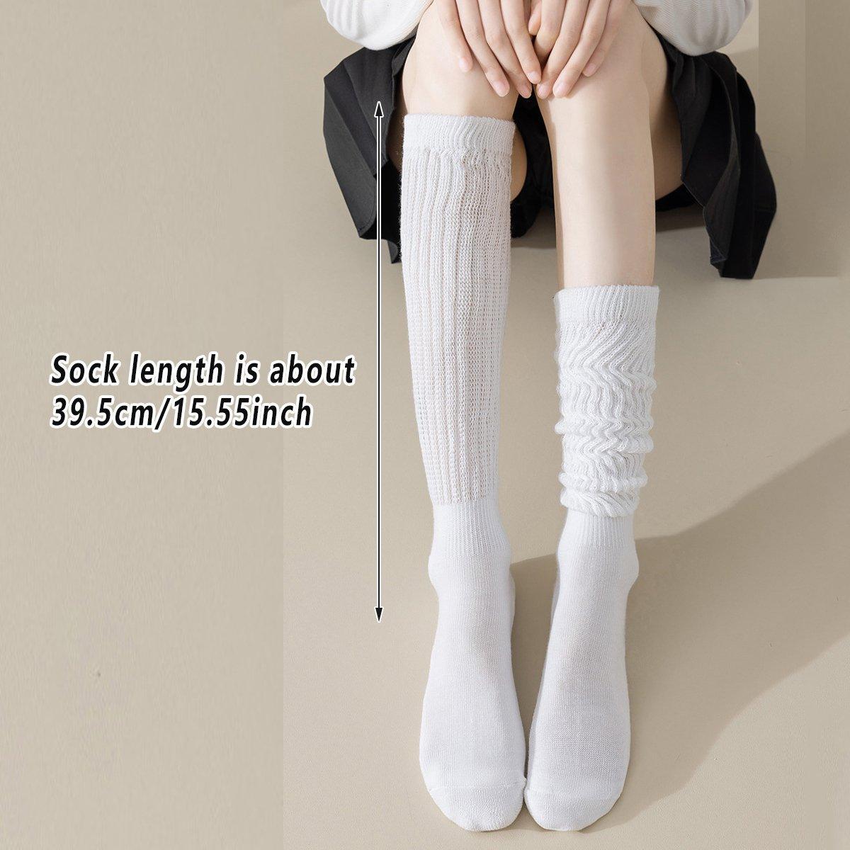 3Pairs Warm Calf Socks Stack Stockings Winter Fall Over Knee High Thick Socks Set - Black 3