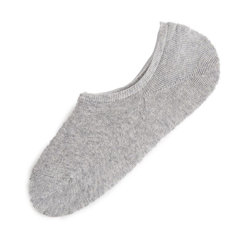 5 Pairs No Show Liner Socks Non Slip Cotton Low Cut Invisible Unisex Footies - White+Light Grey+Dark Grey+Navy*2 8