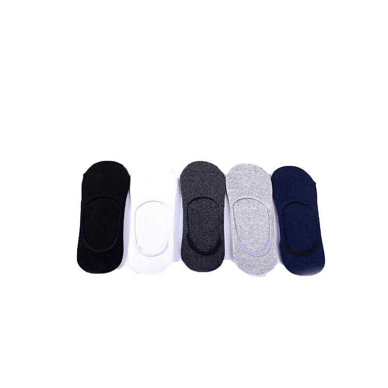 5 Pairs No Show Liner Socks Non Slip Cotton Low Cut Invisible Unisex Footies - White+Light Grey+Dark Grey+Navy*2 11