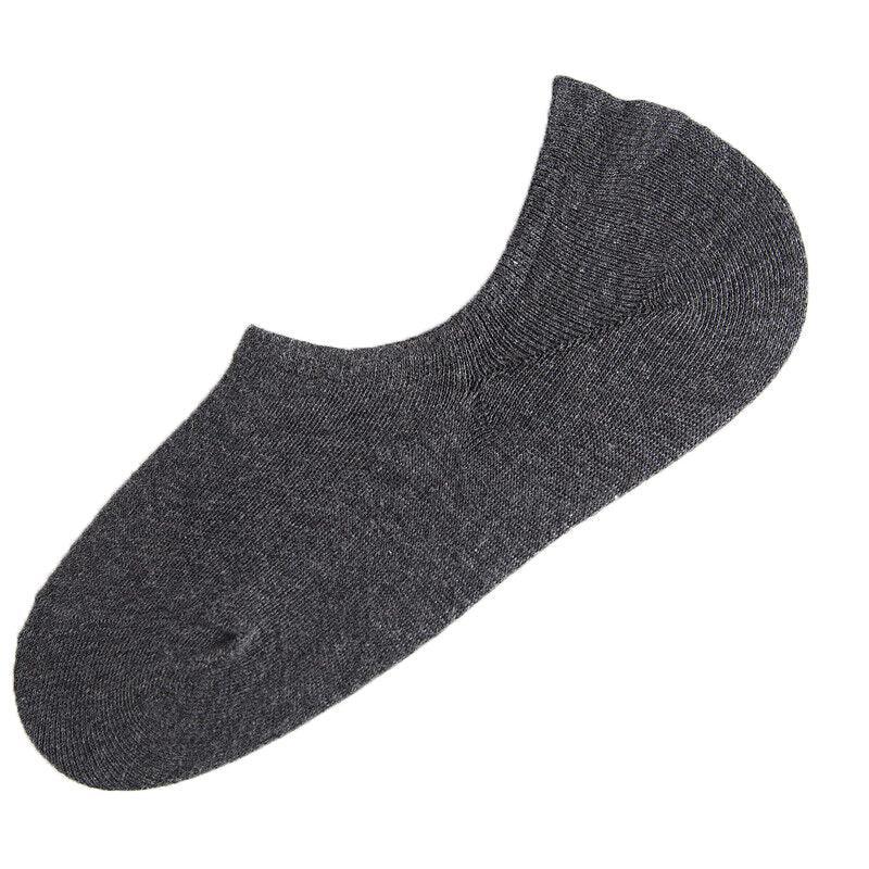 5 Pairs No Show Liner Socks Non Slip Cotton Low Cut Invisible Unisex Footies - Dark Grey 9