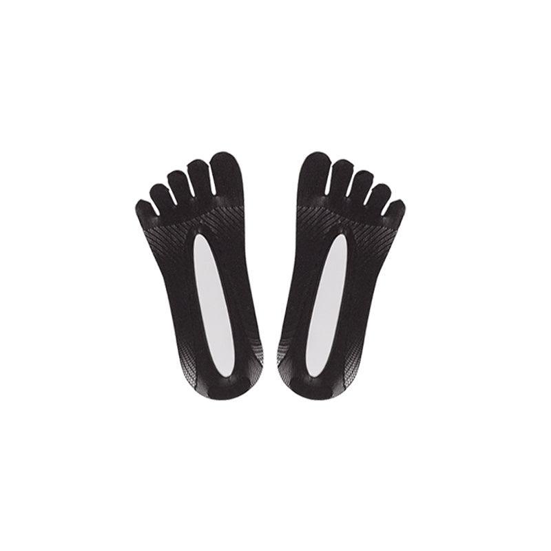 Five Finger Toe Socks Women Invisible Ankle Cut No Show Liner Low Cut Packs - Black 1 Pair 6