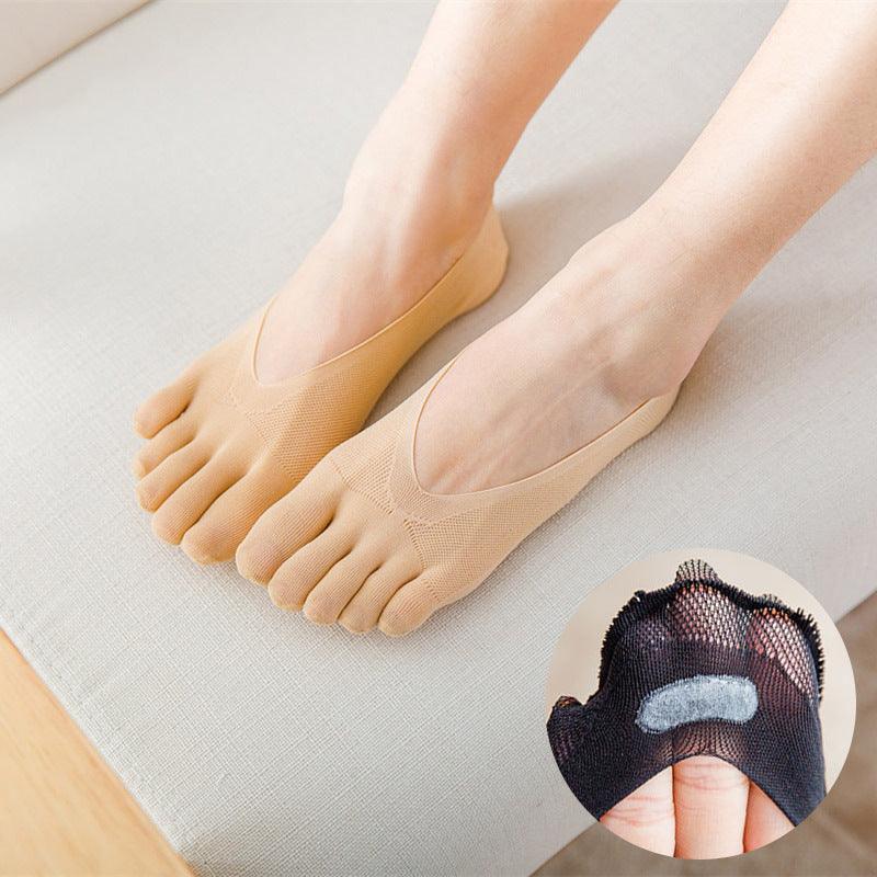 Five Finger Toe Socks Women Invisible Ankle Cut No Show Liner Low Cut Packs - Skin 1 Pair 4
