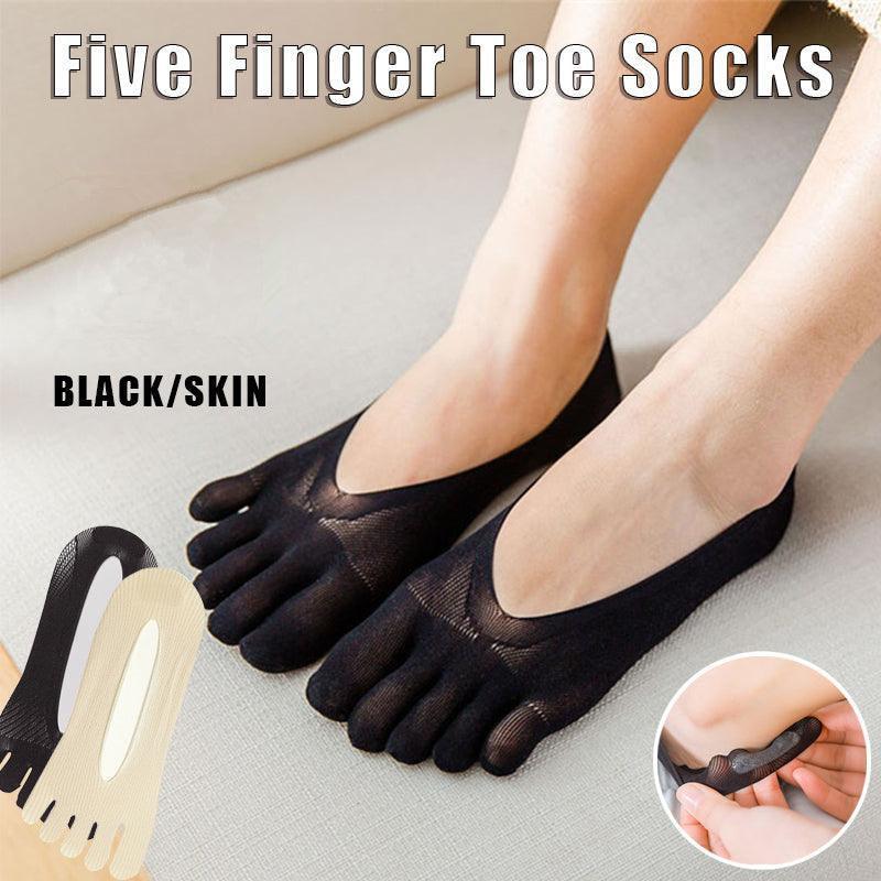 Five Finger Toe Socks Women Invisible Ankle Cut No Show Liner Low Cut Packs - Skin 3 Pairs