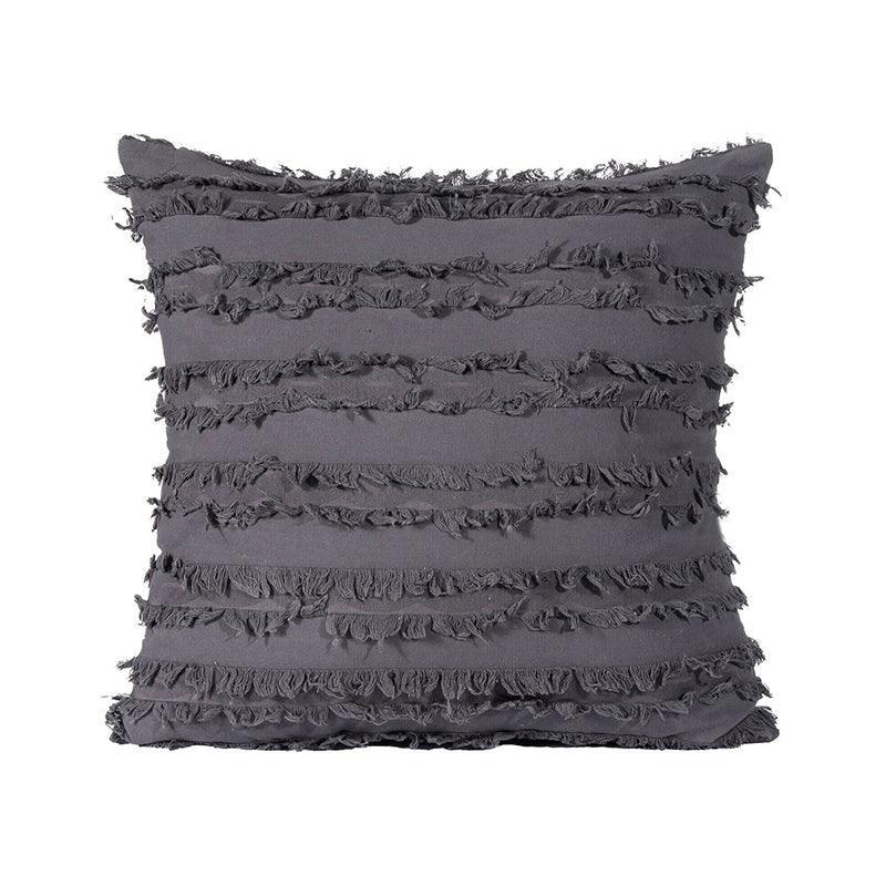 Boho Tassel Fringe Striped Cushion Cover Soft Home Decor Sofa Throw Pillow Case - Black 12