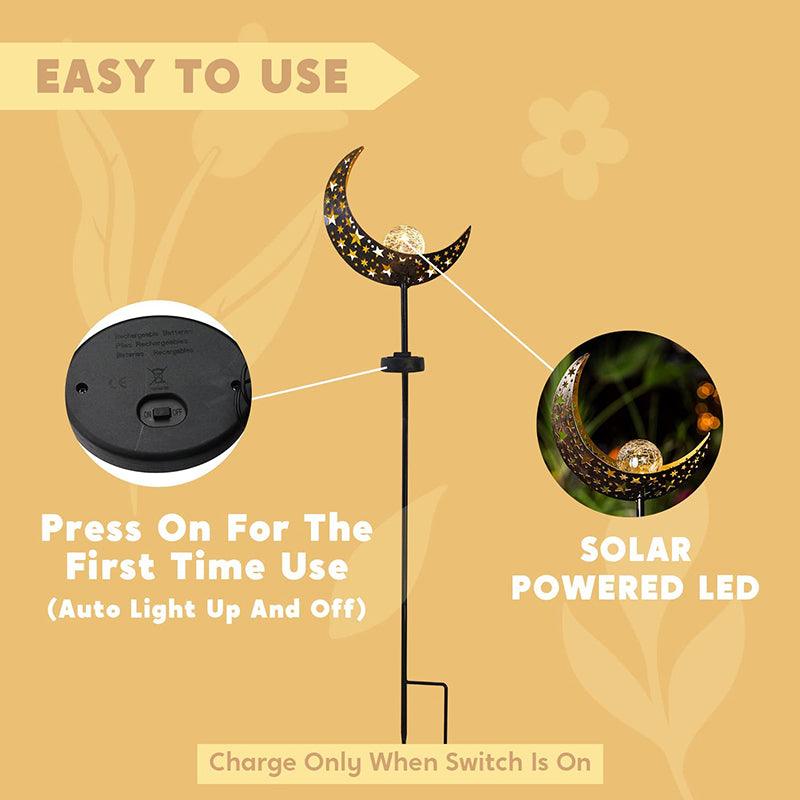 Solar Lights LED Garden Decor Outdoor Path Lights Lawn Light Lantern Lamp - 1X Moon 3