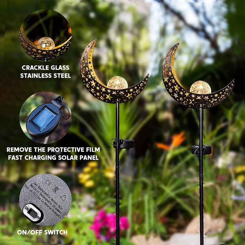 Solar Lights LED Garden Decor Outdoor Path Lights Lawn Light Lantern Lamp - 1X Moon 5