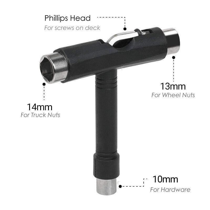 Roller Spanner Tool Skate T-Type Wrench Longboard Skateboard Screwdriver Mini 4