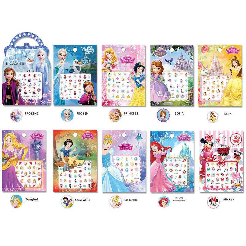 Kids Nail Stickers Frozen Minnie Pony Peppa Princess Nail Art Girls Kids Barbie - Frozen 1 Sparkly
