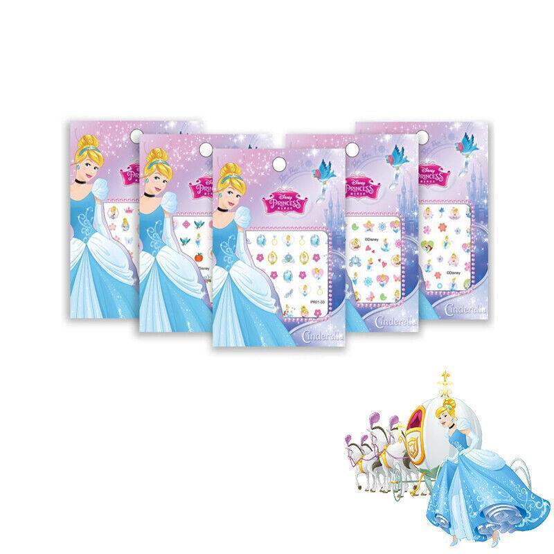Kids Nail Stickers Frozen Minnie Pony Peppa Princess Nail Art Girls Kids Barbie - Disney Princess Sparkly 5