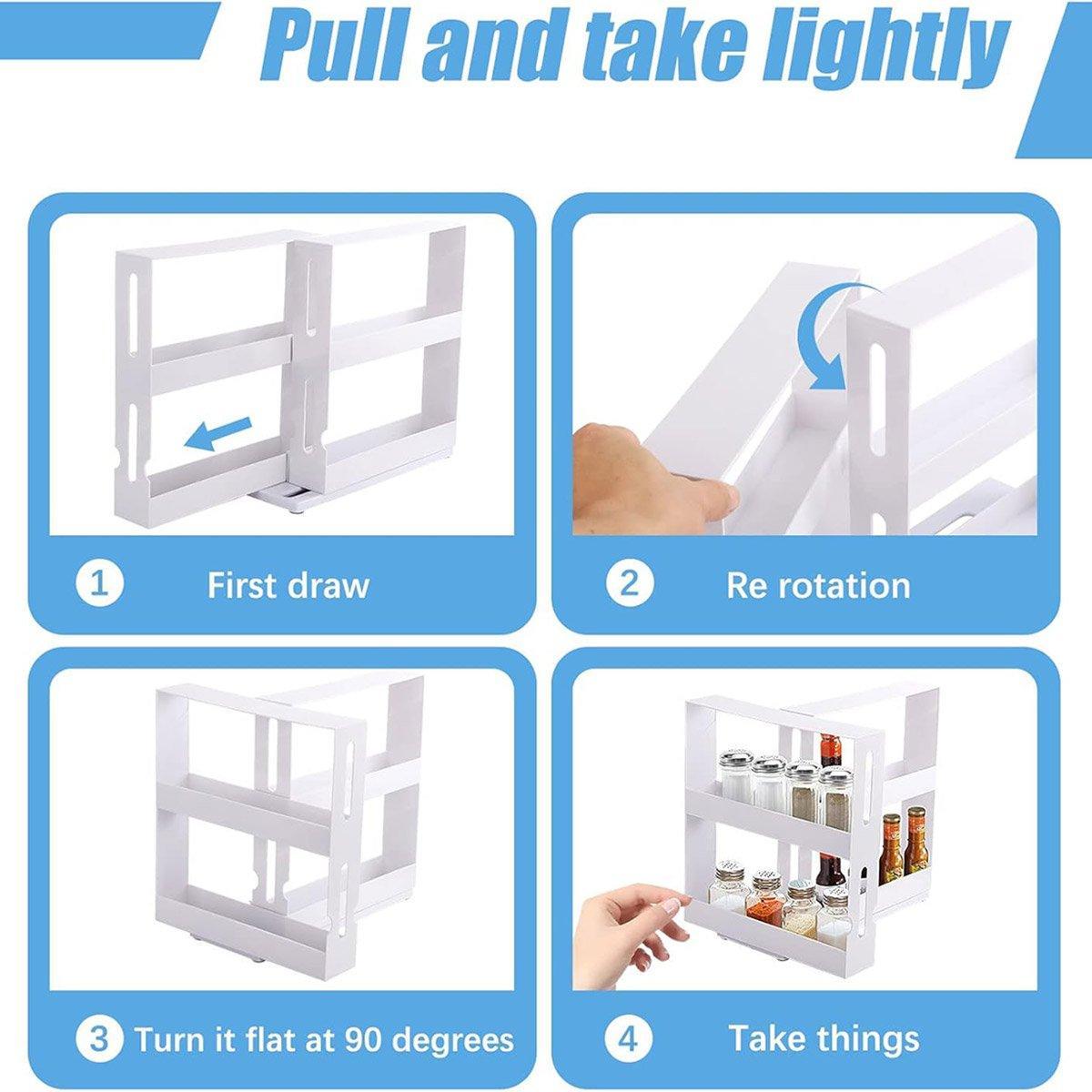 Rotating Spice Rack Kitchen Organizer Food Storage Rack Spice Organizer Stand 5