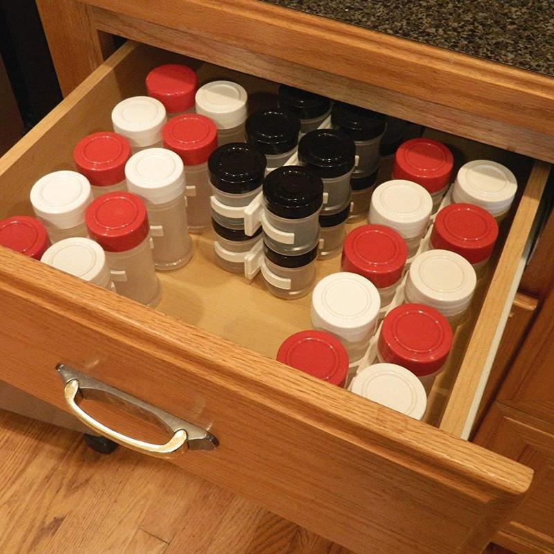 2Pcs Kitchen Spice Gripper Strip Jar Rack Organiser Storage Holder Wall 3