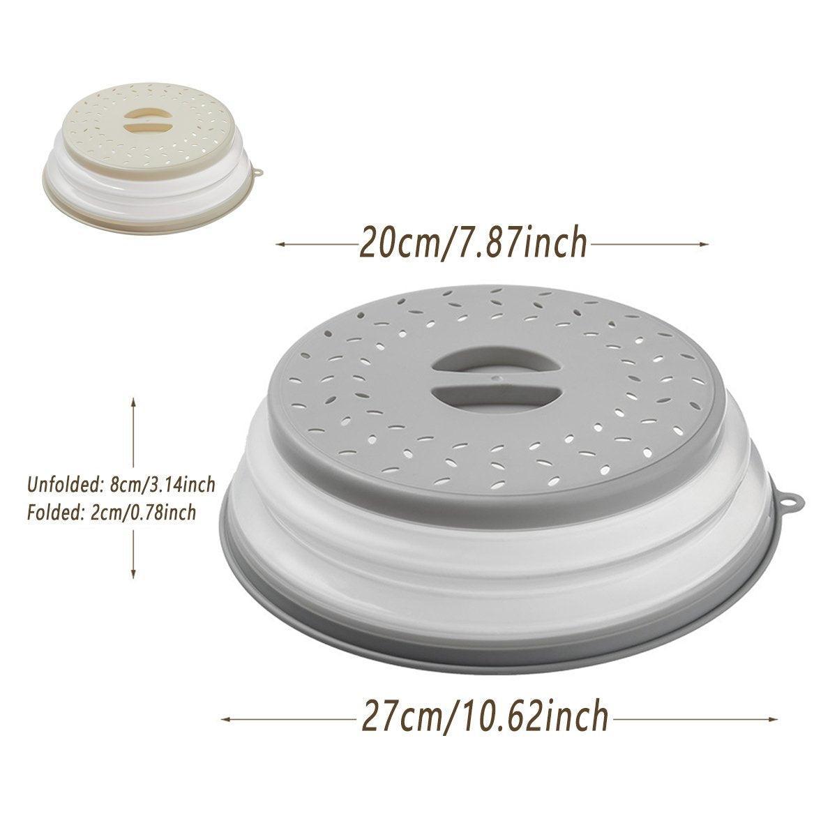 Multifunctional Microwave Oven Food Cover Heat Resistant Folding Splash Guard - Grey 3