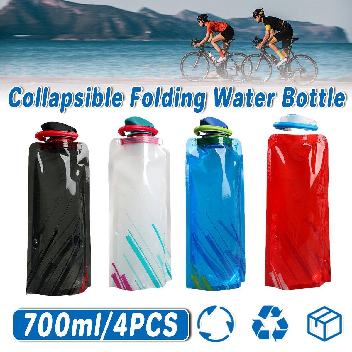 4PCS Portable 700ML Folding Water Storage Bag PE for Riding Sports Hiking Kettle 4