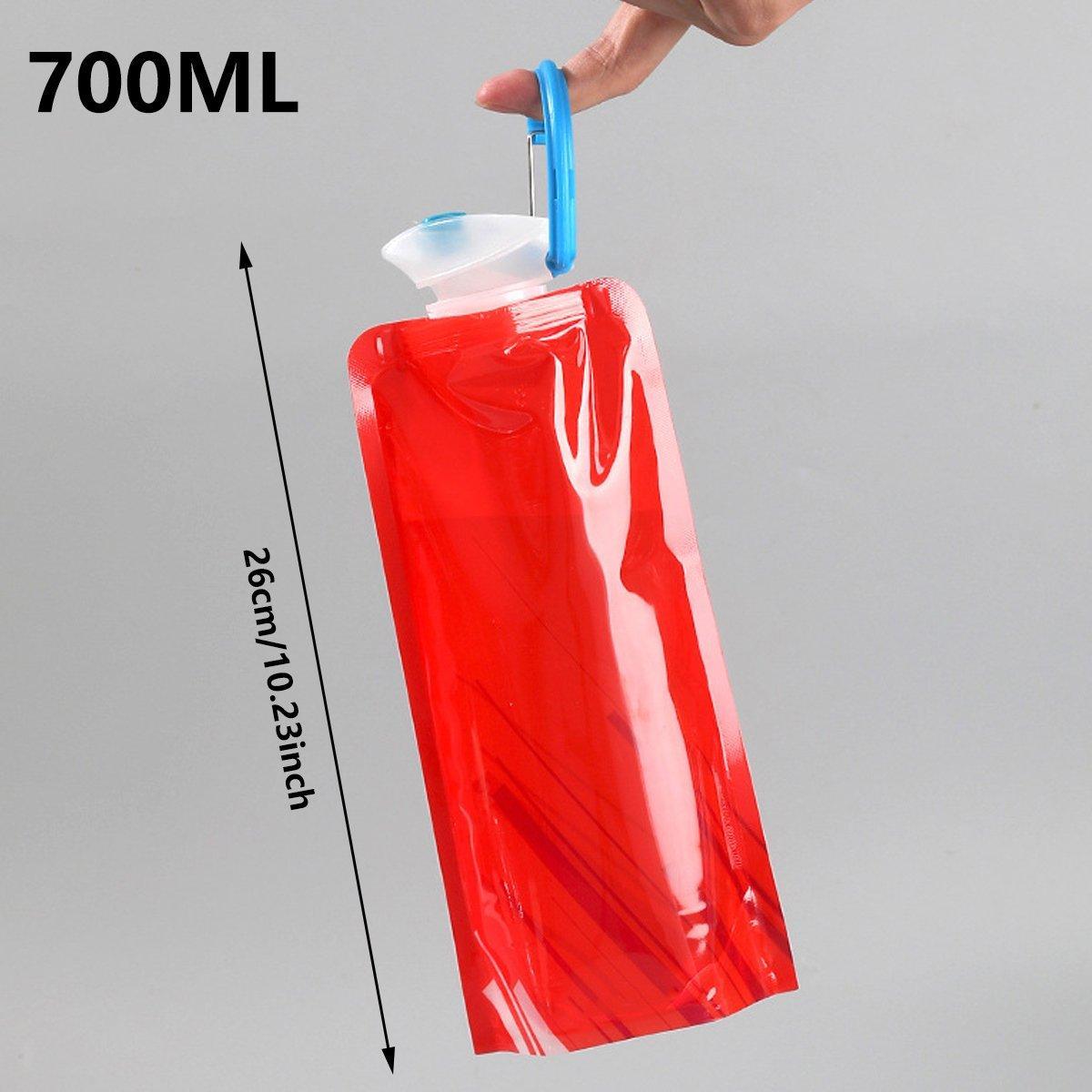 4PCS Portable 700ML Folding Water Storage Bag PE for Riding Sports Hiking Kettle 5