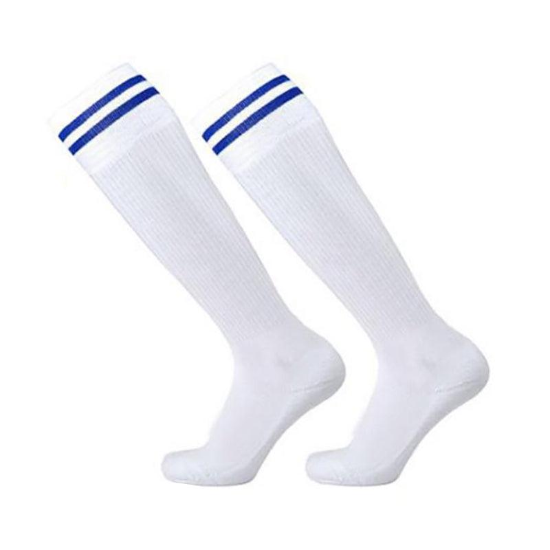 Mens Womens Sports Breathable Tube Long High Socks Knee Warm Casual Footy Soccer - Dark Blue 12