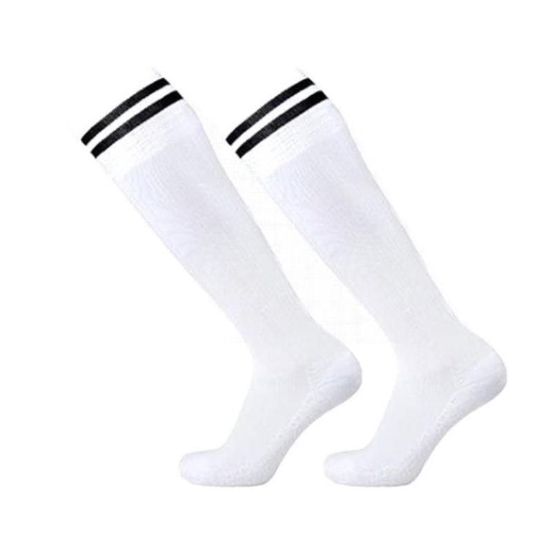 Mens Womens Sports Breathable Tube Long High Socks Knee Warm Casual Footy Soccer - Dark Blue 13