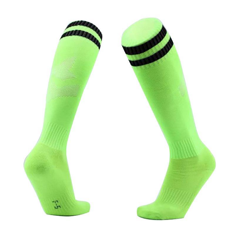 Mens Womens Sports Breathable Tube Long High Socks Knee Warm Casual Footy Soccer - Orange 6