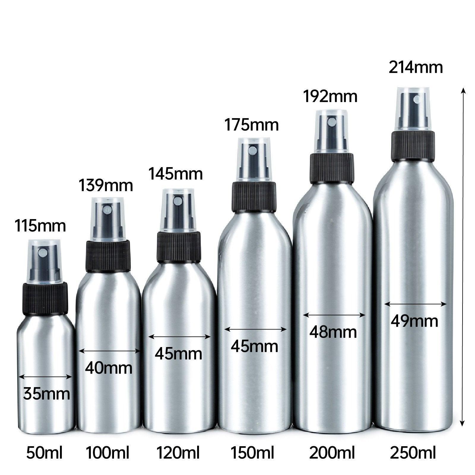 10pcs Travel Size Refillable Aluminum Spray Bottles Toner Cleaning Solution Mist - 10pcs-250ml 3