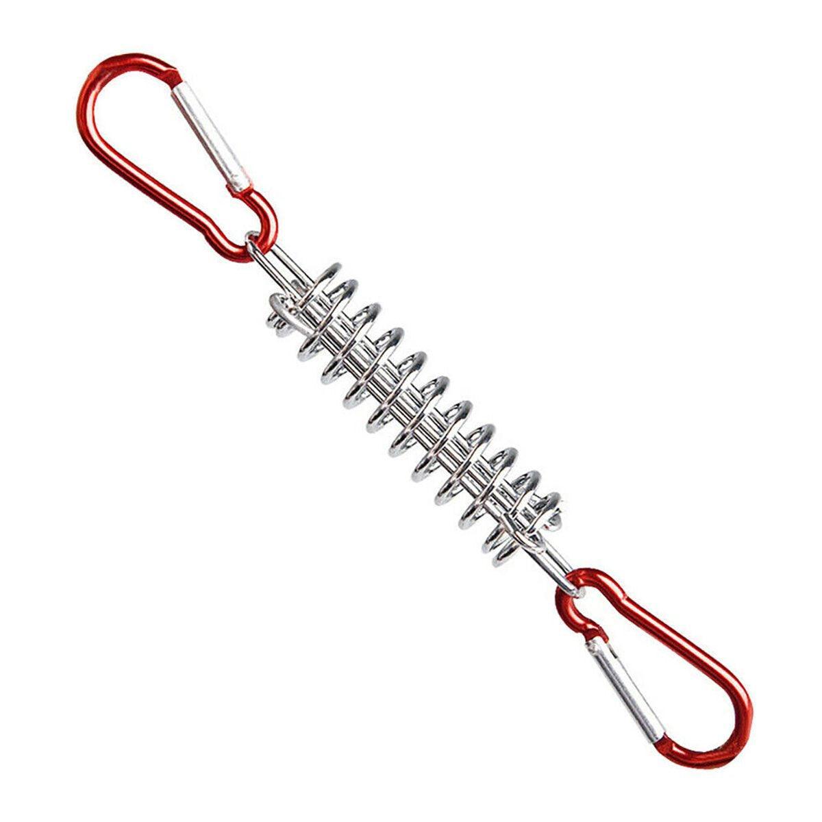 1-15PCS Outdoor Camping Tent Spring Wind Rope Buckle Fix Hook Buckles Silver Red - 10pcs 12