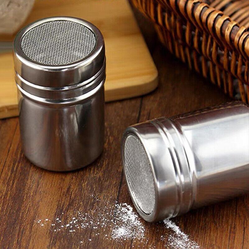 Stainless Steel Icing Sugar Cocoa Coffee Shaker Flour Duster Chocolate Powder 5