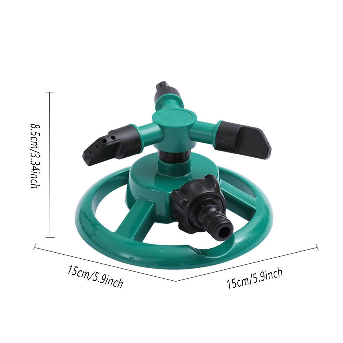 Small Disc Sprinkler 360 Degree Rotating Garden Sprayer Three Prong Spray Water - Blue 3
