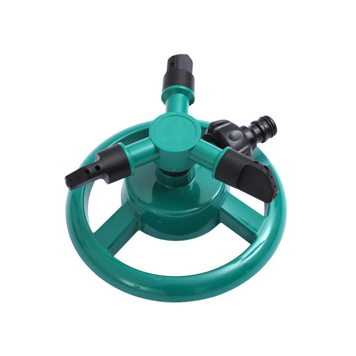 Small Disc Sprinkler 360 Degree Rotating Garden Sprayer Three Prong Spray Water - Green 6