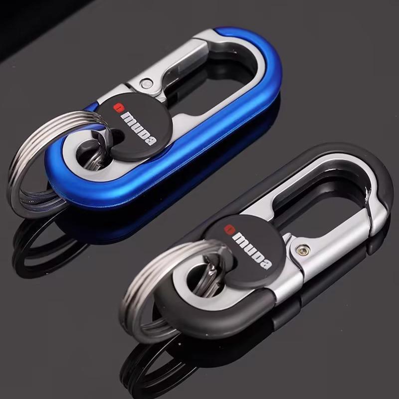 Keychains Fashion Men's Stainless Steel Ring Creative Metal Car Accessory Gift - Blue 3