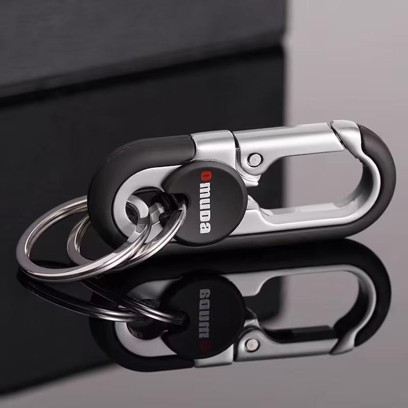 Keychains Fashion Men's Stainless Steel Ring Creative Metal Car Accessory Gift - Blue 5