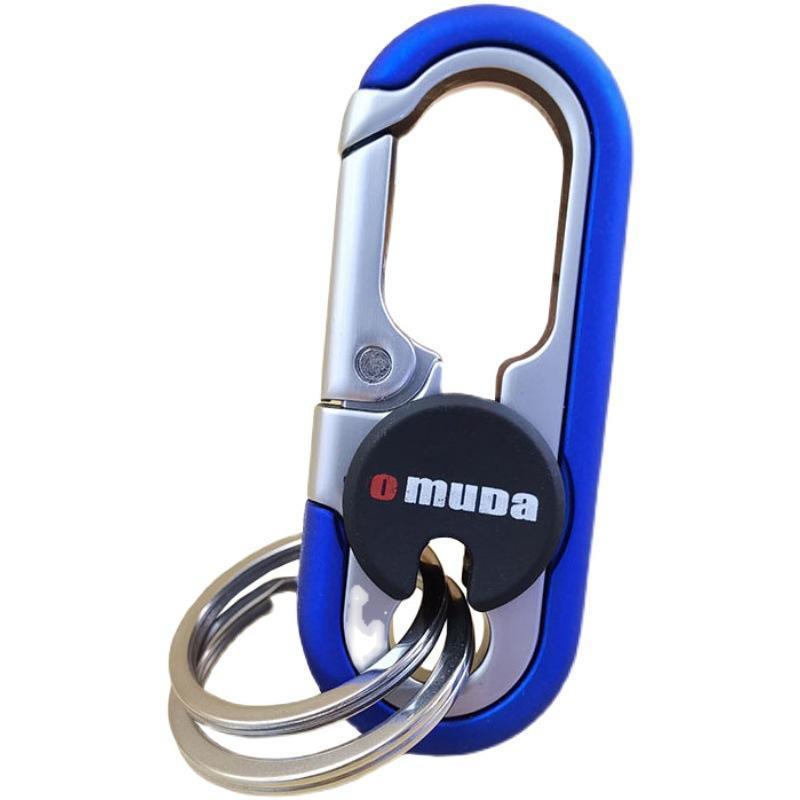Keychains Fashion Men's Stainless Steel Ring Creative Metal Car Accessory Gift - Blue 7