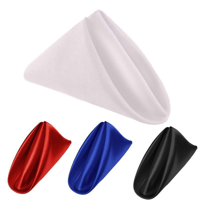 50PCS Polyester Plain Fabric Cotton Napkins For Wedding Cloth pc Table Dinner - Red