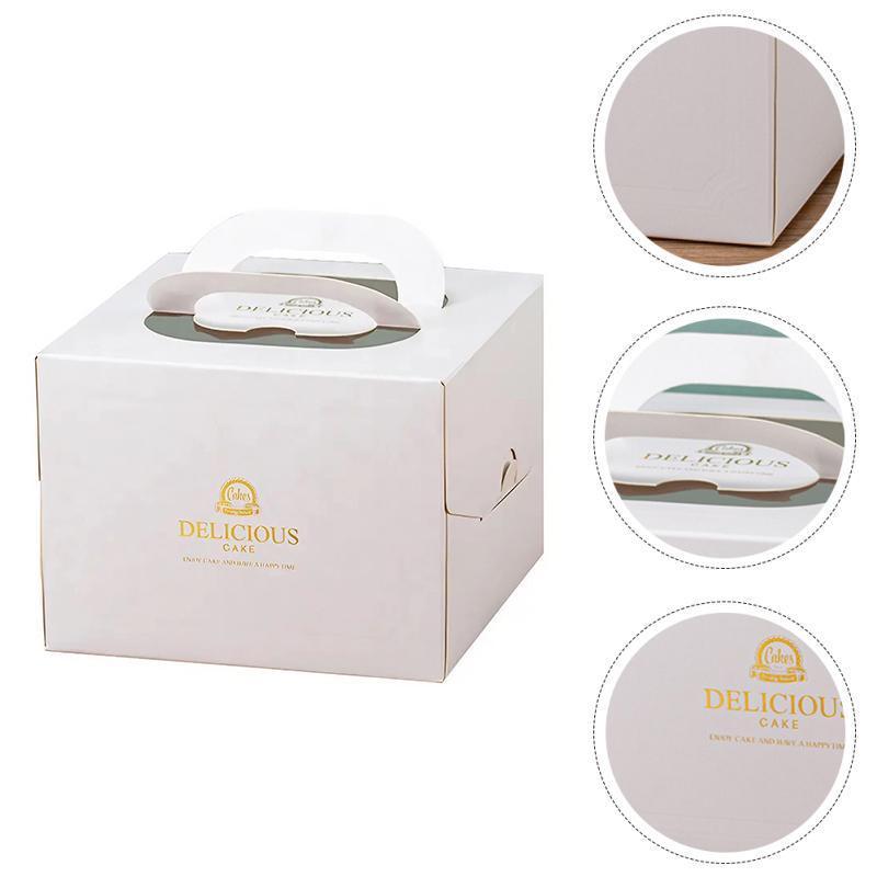 30PCS White Portable Cake Boxes Display Window Packing Case Party with Handle Birthday - 8 inch 5