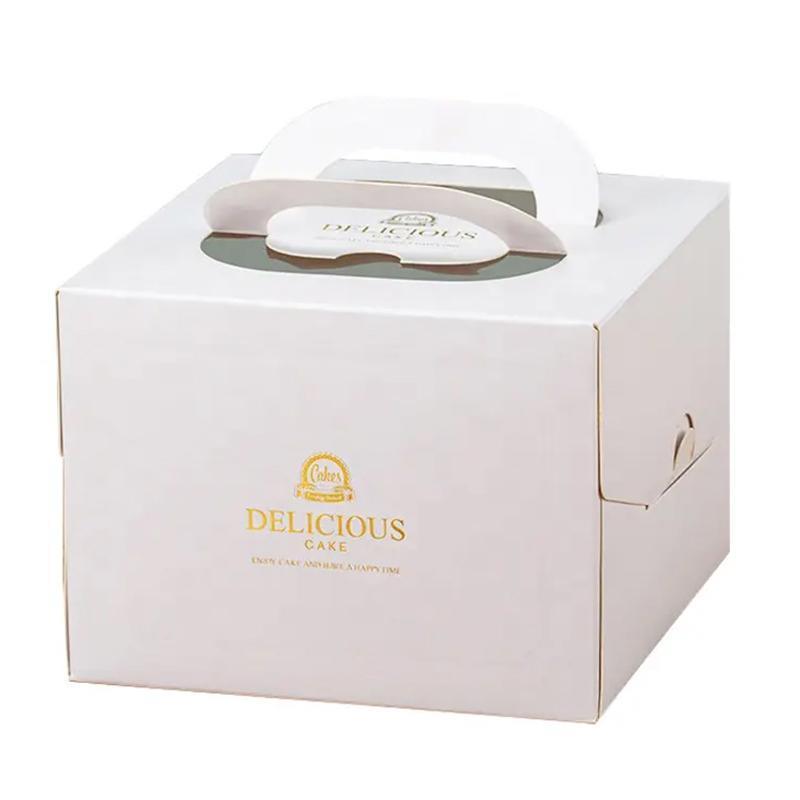 30PCS White Portable Cake Boxes Display Window Packing Case Party with Handle Birthday - 12 inch 8