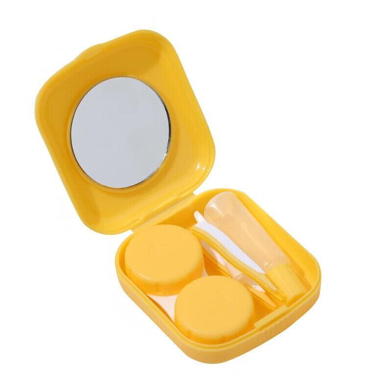 Pocket Plastic Mini Contact Lens Case Kit Outdoor Travel Holder Mirror Container - Green 6