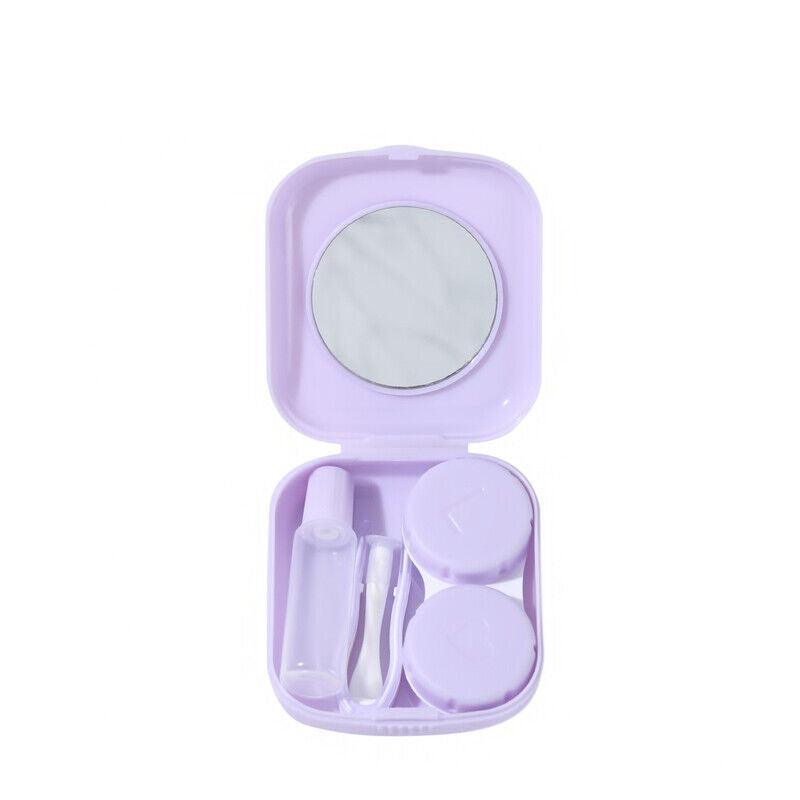 Pocket Plastic Mini Contact Lens Case Kit Outdoor Travel Holder Mirror Container - Green 9