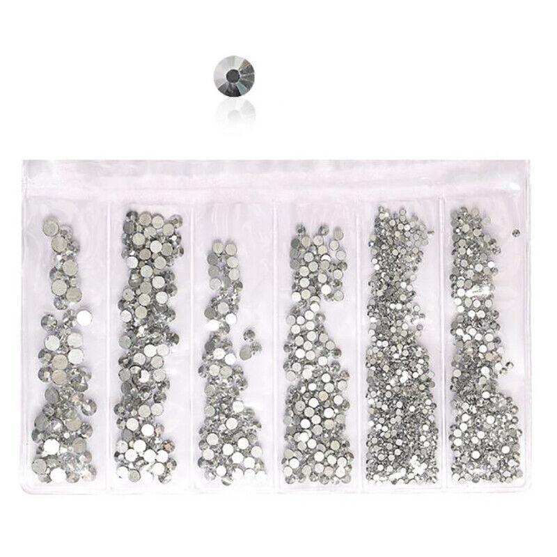 1440Pcs Glitter Rhinestones Crystal Clear Flat Bottom Glass Nail Art Nail Drill - Aurora 8