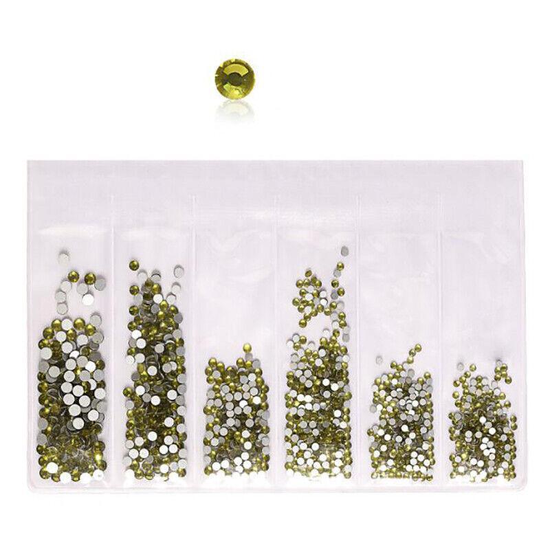 1440Pcs Glitter Rhinestones Crystal Clear Flat Bottom Glass Nail Art Nail Drill - Coffee 11