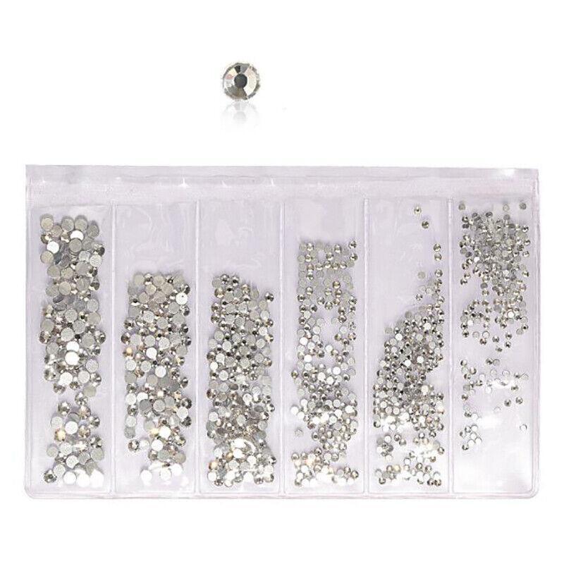 1440Pcs Glitter Rhinestones Crystal Clear Flat Bottom Glass Nail Art Nail Drill - Dark Green 10