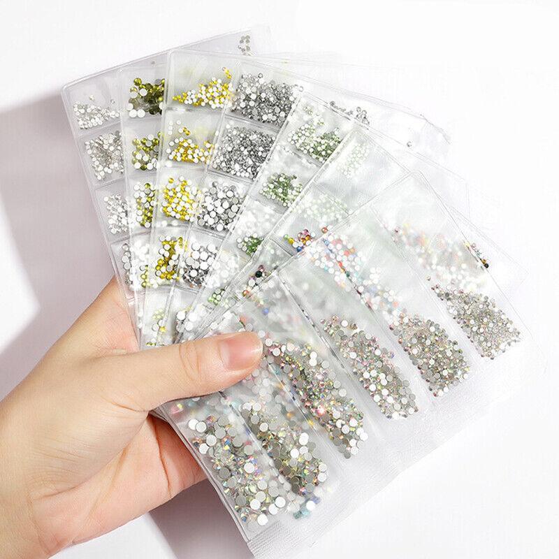 1440Pcs Glitter Rhinestones Crystal Clear Flat Bottom Glass Nail Art Nail Drill - Olive 3