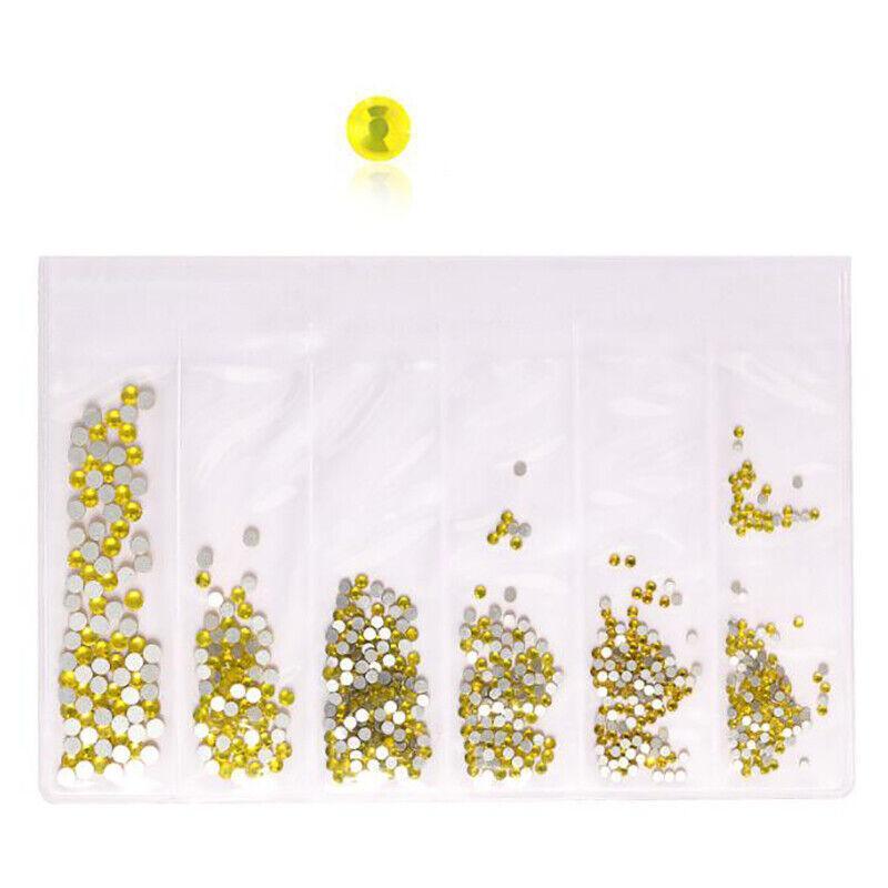 1440Pcs Glitter Rhinestones Crystal Clear Flat Bottom Glass Nail Art Nail Drill - Olive 9