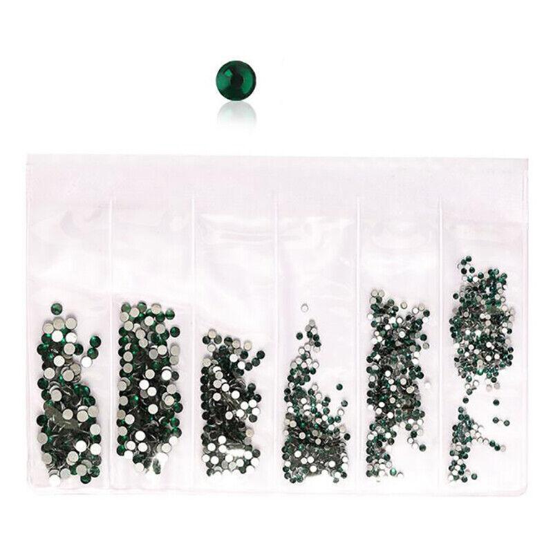 1440Pcs Glitter Rhinestones Crystal Clear Flat Bottom Glass Nail Art Nail Drill - Starry 15