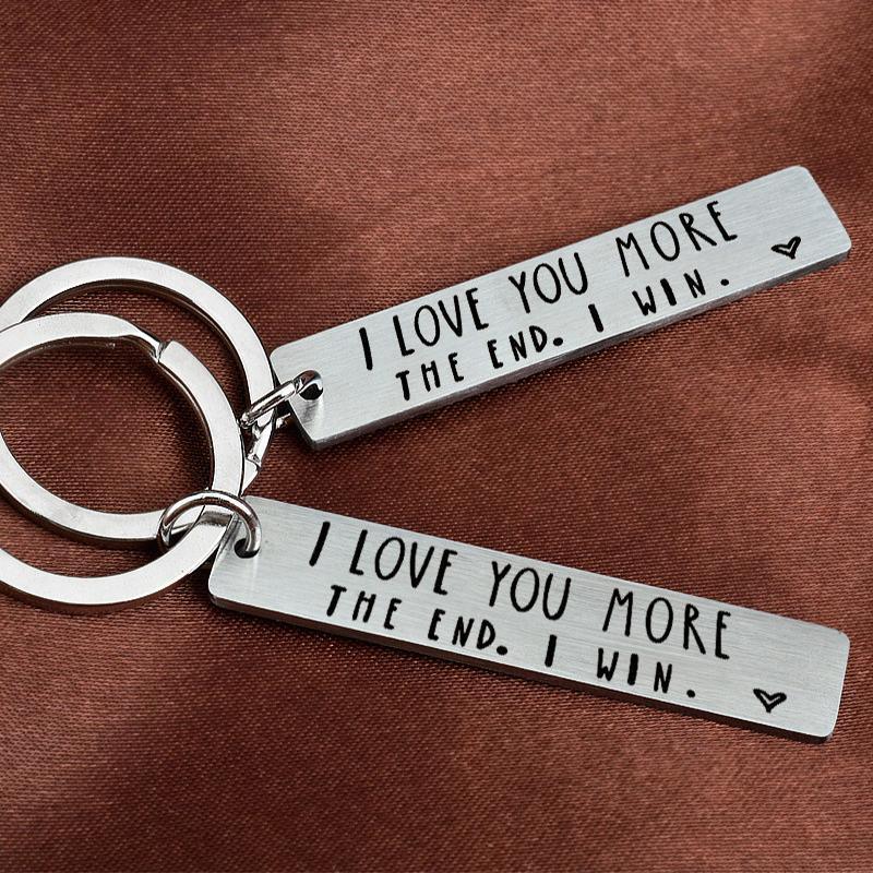 I Love You More The End I Win Stainless Steel Couple Keyring Keychain Gift Funny - X1 5