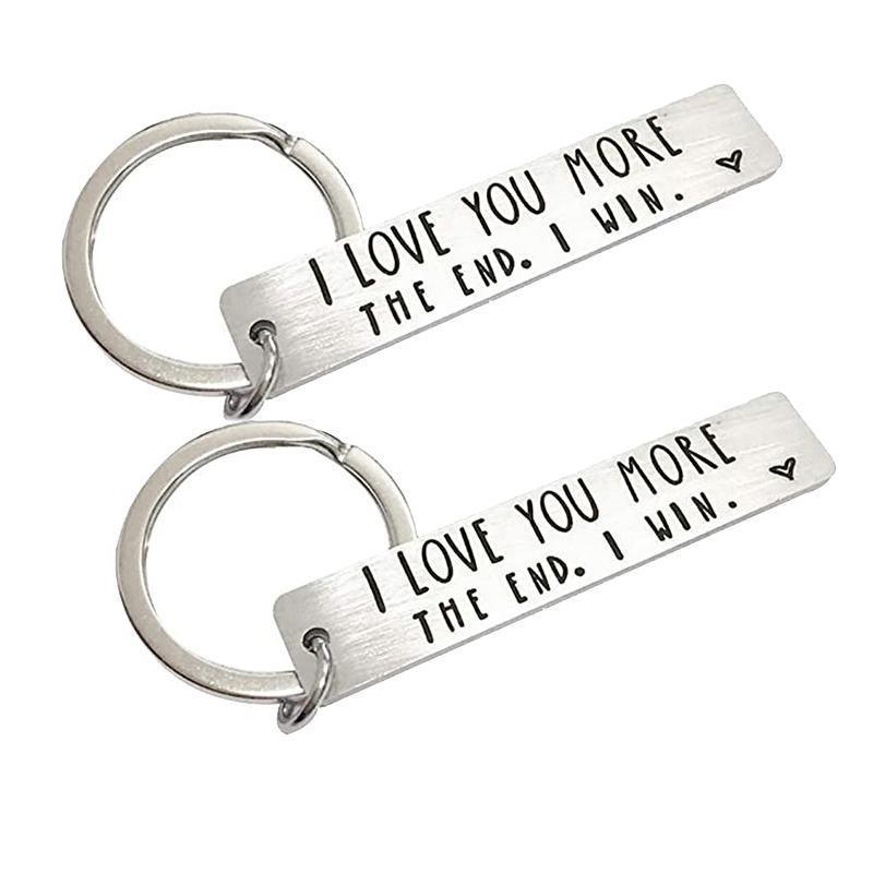 I Love You More The End I Win Stainless Steel Couple Keyring Keychain Gift Funny - X1 7
