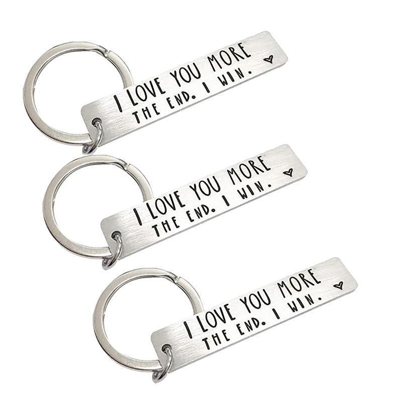 I Love You More The End I Win Stainless Steel Couple Keyring Keychain Gift Funny - X1 8