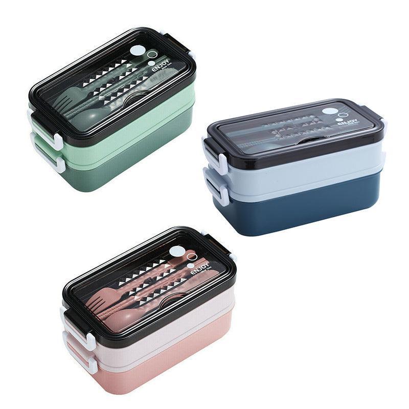 Bento Box Lunch Containers Food Microwave Stainless Portable Dinnerware Au - Blue