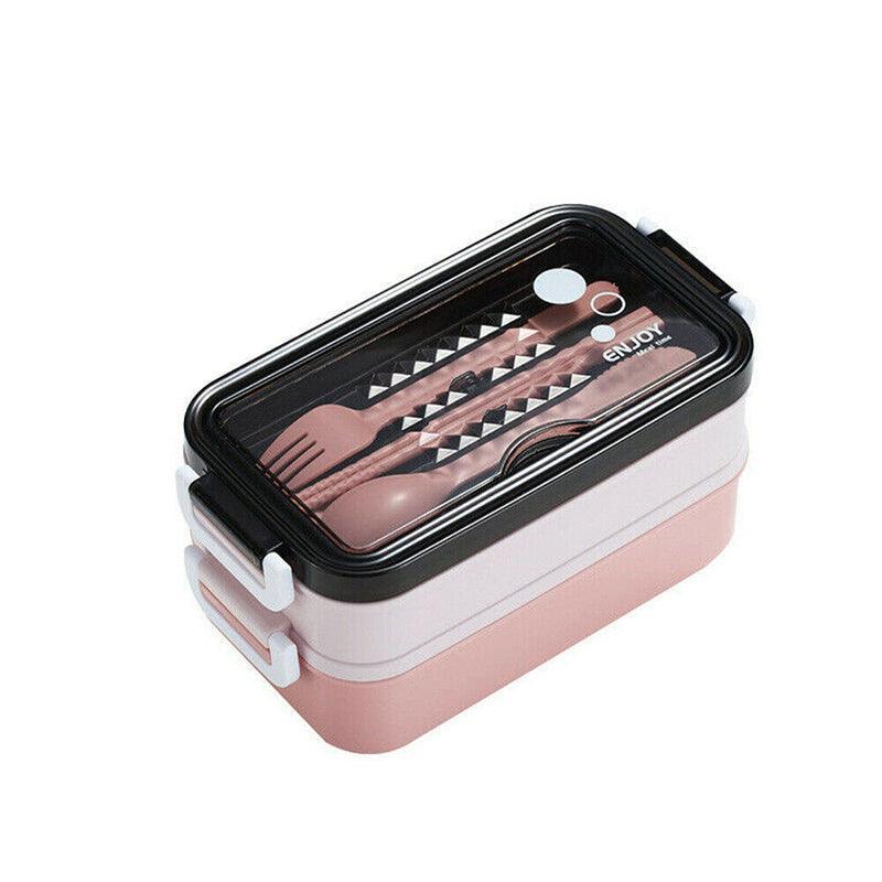 Bento Box Lunch Containers Food Microwave Stainless Portable Dinnerware Au - Pink 6