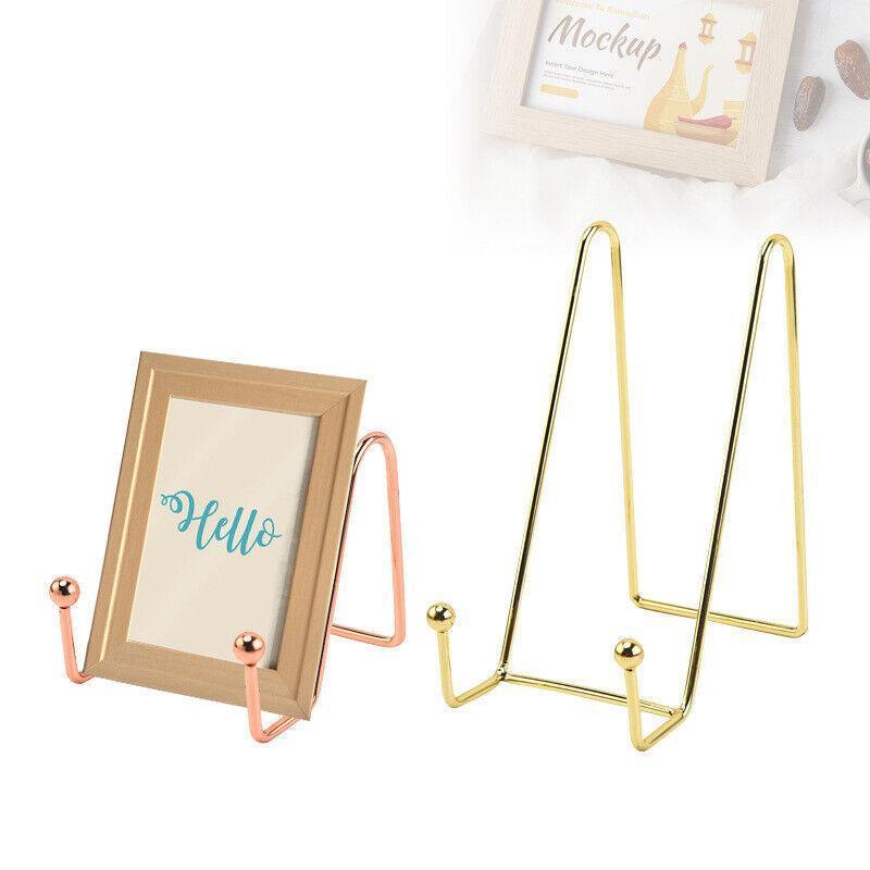 Iron Display Stand Dish Rack-Plate Bowl Picture Frame Photo Book Pedestal Holder - Gold-L 3