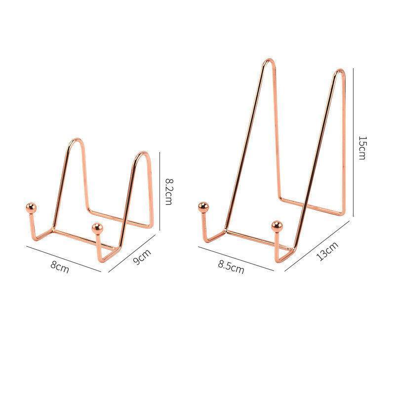 Iron Display Stand Dish Rack-Plate Bowl Picture Frame Photo Book Pedestal Holder - Gold-S 4