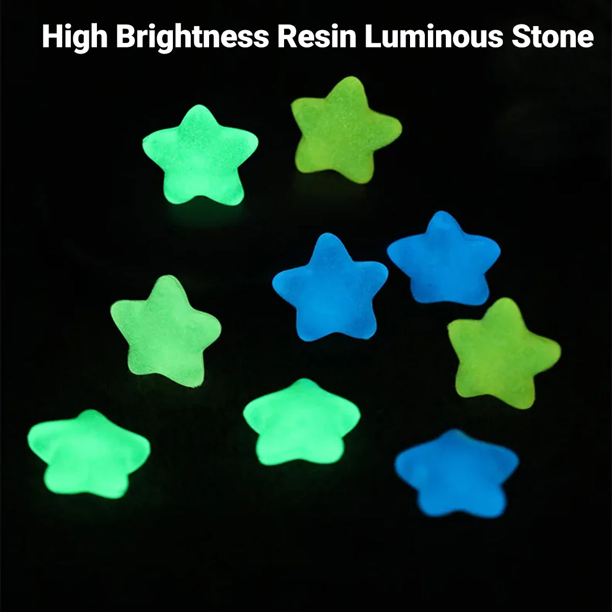 Luminous Stars Set 100PCS Fluorescent Five Pointed Plastic Stars DIY Decor 3